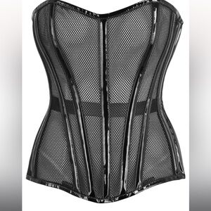 Daisy Top Drawer Black Fishnet boned Corset Size XL msrp $149